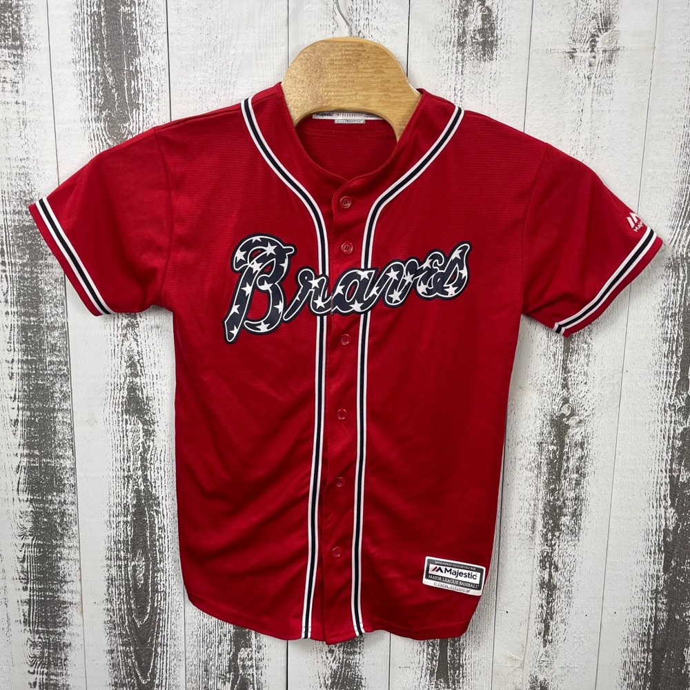 Atlanta Braves 4th of July Special Edition Jersey Youth Large LIL MAN Stitched